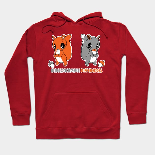 Irreconcilable Differences - Red Squirrel vs Grey Squirrel Hoodie by spookyruthy